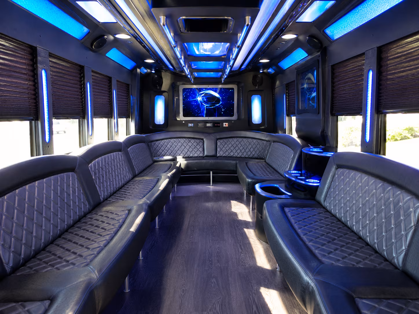 carson 28 passenger party bus inside