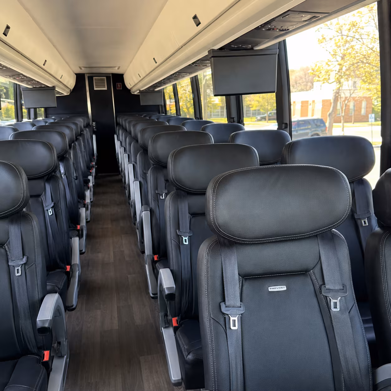 carson 45 passenger charter bus inside