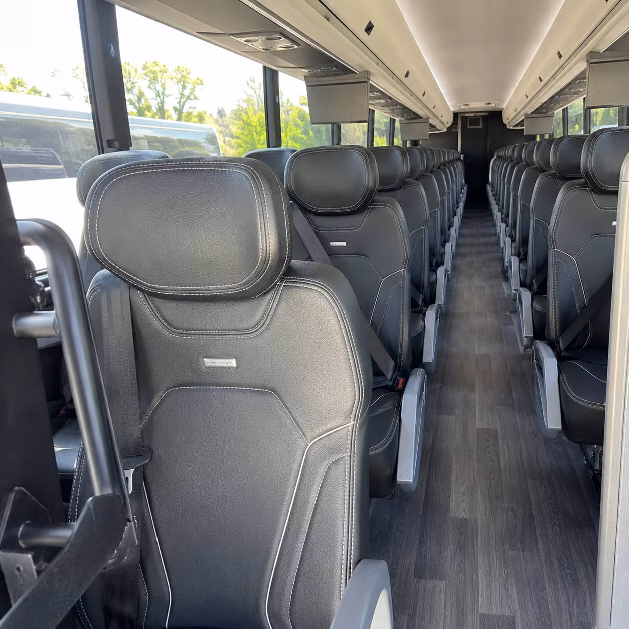 carson 47 passenger charter bus interior