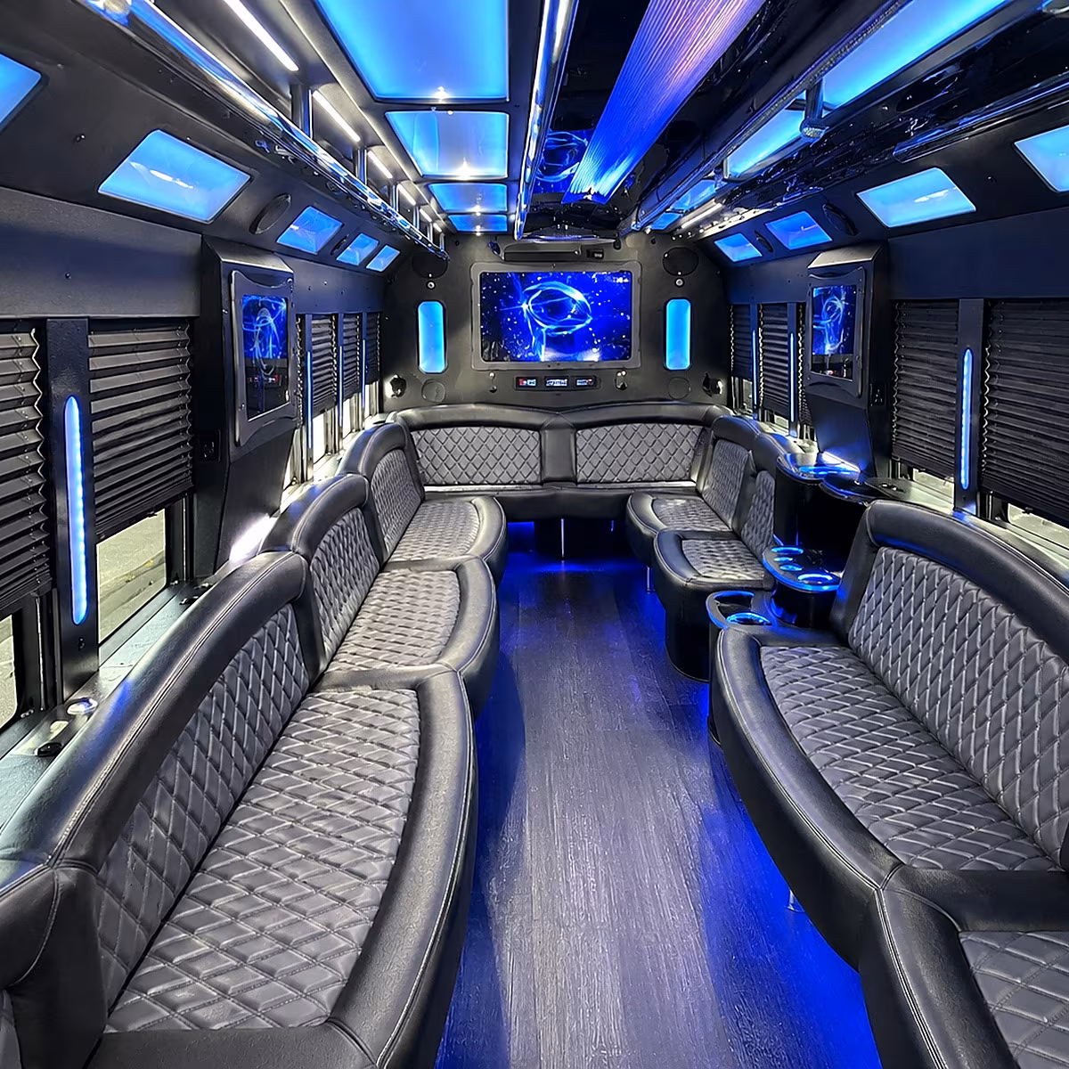 carson 50 passenger party bus interior